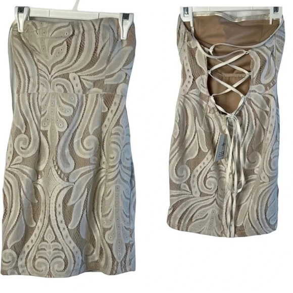 Anthropologie White Strapless Dress - Picture 14 of 16